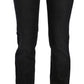 John Galliano Black Mid Waist Slim Fit Corduroy Denim Casual Pants