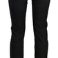 John Galliano Black Mid Waist Slim Fit Corduroy Denim Casual Pants