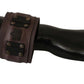 Scervino Street Brown Leather Branded Wide Buckle Closure Bracelet