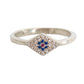 Nialaya Blue Red CZ 925 Silver Womens Clear Ring