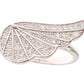 Nialaya Silver Womens Wing Clear CZ 925 Silver Ring