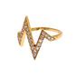 Nialaya Gold 925 Silver Womens Clear CZ 18K Ring