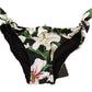 Dolce & Gabbana Bikini Bottom Black Lily Print Swimsuit Swimwear