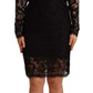 Dolce & Gabbana Black Lace Long Sleeves Knee Length Dress