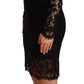 Dolce & Gabbana Black Lace Long Sleeves Knee Length Dress