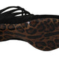 Dolce & Gabbana Black Suede Ankle Strap Sandals Boots Shoes