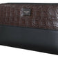 Dolce & Gabbana Black Zip Around Continental Clutch Exotic Leather Wallet