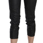 John Galliano Black Washed Mid Waist Slim Leg Cropped Denim Pants