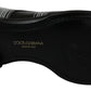 Dolce & Gabbana Black Leather Derby Formal White Lace Shoes