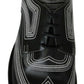 Dolce & Gabbana Black Leather Derby Formal White Lace Shoes