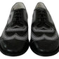 Dolce & Gabbana Black Leather Derby Formal White Lace Shoes