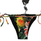 Dolce & Gabbana Black Floral Beachwear Swimsuit Bottom Bikini