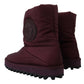 Dolce & Gabbana Bordeaux Nylon Boots Padded Mid Shoes
