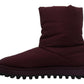 Dolce & Gabbana Bordeaux Nylon Boots Padded Mid Shoes