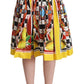 Dolce & Gabbana Multicolor Carretto High Waist A-line Pleated Skirt
