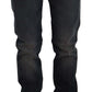 Acht Black Washed Cotton Skinny Denim Low Waist Jeans
