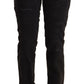 CYCLE Black Cotton Distressed Low Waist Slim Fit Denim Jeans