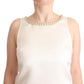 Elisabetta Franchi White Polyester Sleeveless Mini Shift Dress