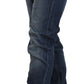 Acht Blue Washed Mid Waist Slim Fit Denim Folded Hem Jeans