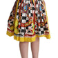 Dolce & Gabbana Multicolor Carretto High Waist A-line Pleated Skirt