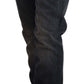 Acht Black Washed Cotton Skinny Denim Low Waist Jeans