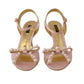 Dolce & Gabbana Pink Faux Pearl Ankle Strap Heels Sandals Shoes