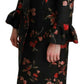 Dolce & Gabbana Black Floral Embroidered Jacket Coat