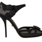 Dolce & Gabbana Black Mesh Ankle Strap Stiletto Pumps Shoes