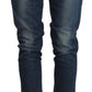 Acht Blue Washed Low Waist Skinny Denim Folded Hem Jeans