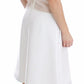 Koonhor White Pleated Bottom Tank Sheath Transparent Dress