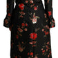 Dolce & Gabbana Black Floral Embroidered Jacket Coat