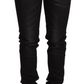 Acht Black Washed Cotton Slim Fit Denim Low Waist Trouser Jeans
