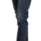 Acht Blue Washed Low Waist Skinny Denim Folded Hem Jeans