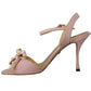 Dolce & Gabbana Pink Faux Pearl Ankle Strap Heels Sandals Shoes