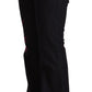 Exte Black Cotton Stretch Mid Waist Cotton Flared Denim Jeans