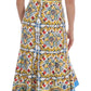 Dolce & Gabbana White Majoilca Sleeveless Sheath A-line Dress