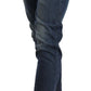 Acht Blue Washed Low Waist Skinny Denim Folded Hem Jeans