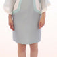 Sergei Grinko White Silk Sheath Formal Turquoise Dress