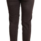 Ermanno Scervino Brown Cotton Low Waist Slim Fit Pants