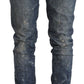 Diesel Blue Distressed Low Waist Cotton Denim Skinny Jeans