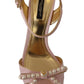 Dolce & Gabbana Pink Faux Pearl Ankle Strap Heels Sandals Shoes