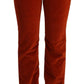 GF Ferre Red Cotton Low Waist Straight Casual Jeans