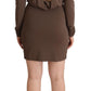 Patrizia Pepe Brown Acetate Long Sleeves Turtle Neck Sheath Dress