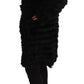 Just Cavalli Black Rabbit Fur Cardigan Long Sleeves Jacket