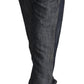 Acht Dark Gray Ramie Mid Wide Waist Straight Denim Jeans