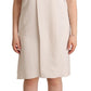 Peserico Beige Sleeveless Round Neck Knee Length Shift Dress