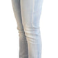 Acht Light Blue Washed Cotton Low Waist Skinny Denim Jeans