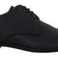 Dolce & Gabbana Navy Blue Leather Lace Up Formal Derby Shoes