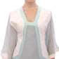 Sergei Grinko White Silk Sheath Formal Turquoise Dress