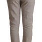 CYCLE Light Gray Linen Blend Mid Waist Tapered Pants